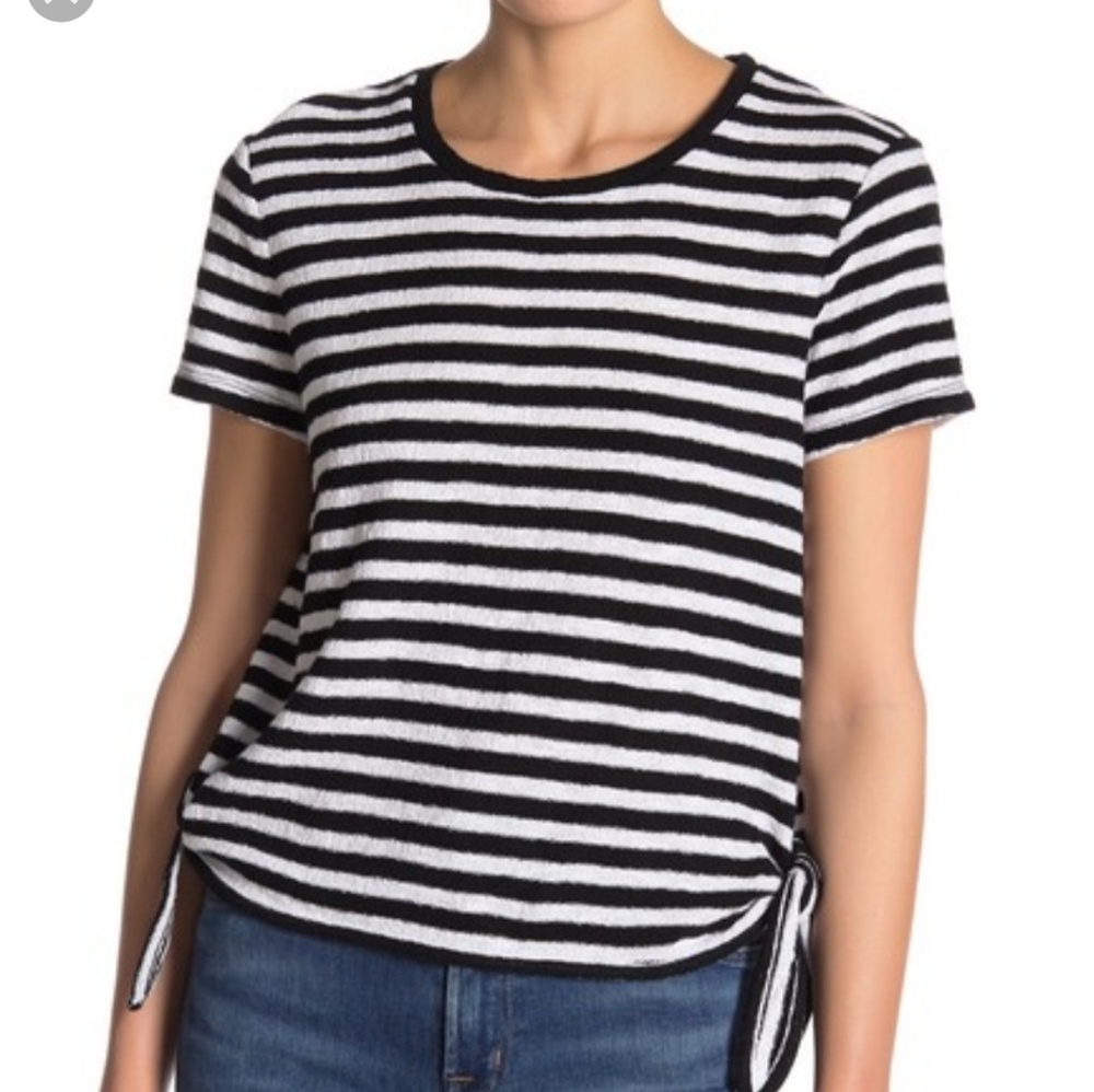 NWT Madewell Striped Modern Side Tie Tee